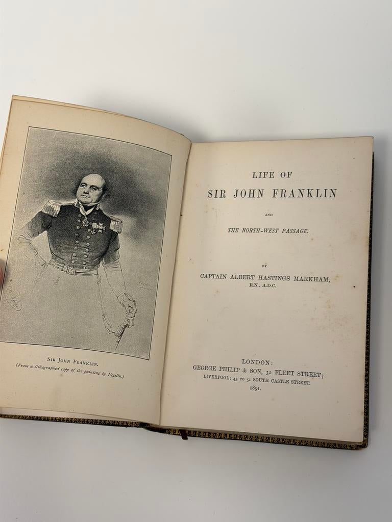 1891 Life Sir John Franklin Antiek Hardcover zeldzaam Boek, Ophalen of Verzenden