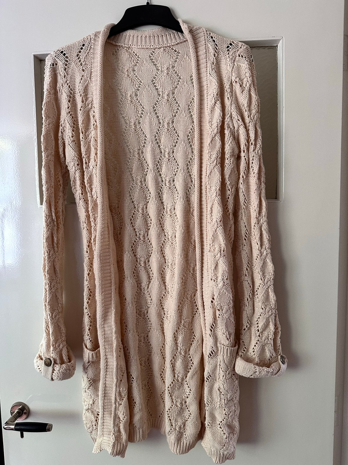 Beige gehaakt vest, Ophalen of Verzenden, Zo goed als nieuw, Maat 38/40 (M), Roze