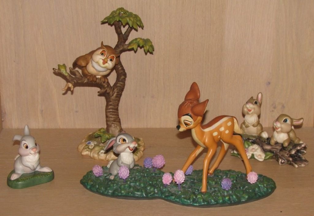 WDCC Disney Bambi set – Just eat blossoms, Owl, Thumper, Verzamelen, Ophalen of Verzenden, Bambi of Dumbo, Zo goed als nieuw, Beeldje of Figuurtje
