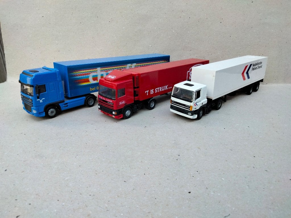 3 daf truck models lion = joal = tekno, Ophalen of Verzenden, Gebruikt, Bus of Vrachtwagen, Lion Toys