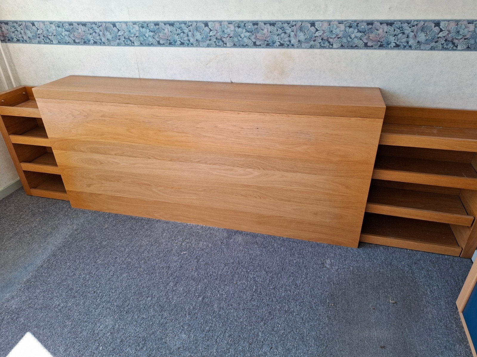 Houten bedframe met opbergruimte, Ophalen, Gebruikt, 90 cm, Eenpersoons