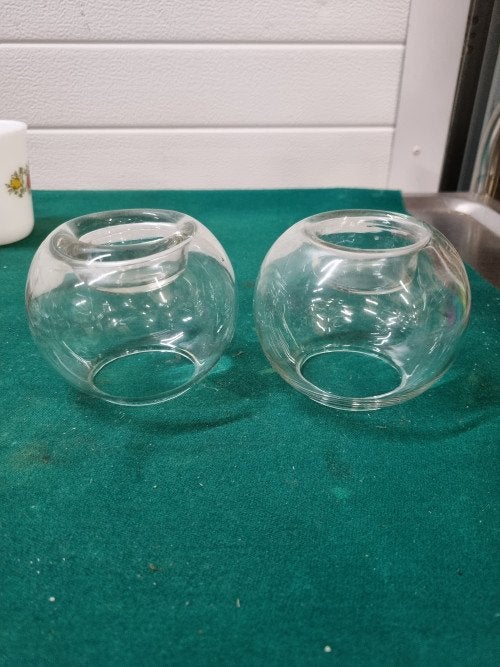 waxinehouders glas bol 2 stuks, Ophalen of Verzenden, 'T Olde Gre-j, Info@toldegrej.nl, Endepoelstraat 20f Didam