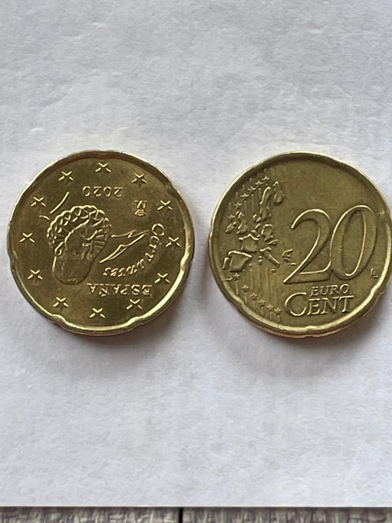 Spanje  Euro munten  1 van 20 cent van 1999 en 2020, Ophalen of Verzenden, Spanje, 20 cent, Losse munt