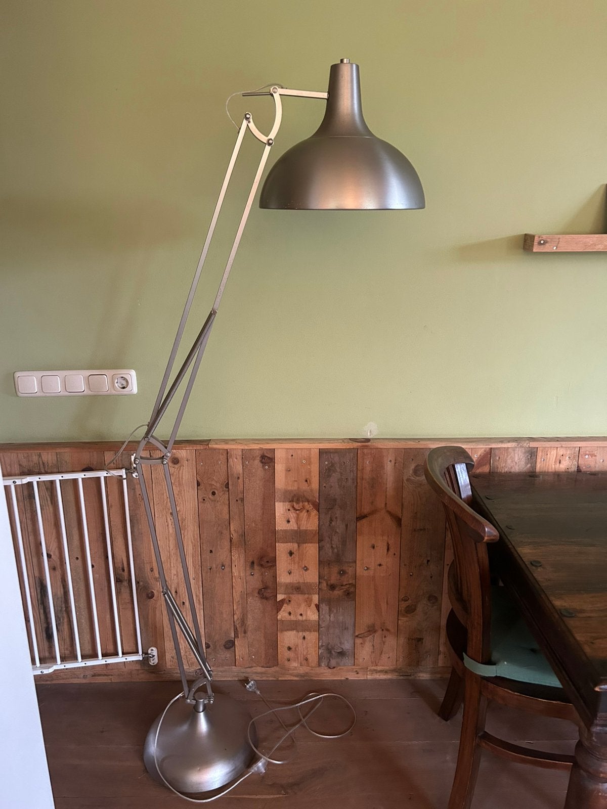 Industriële vloerlamp chroomkleur, Ophalen, Gebruikt, 150 tot 200 cm