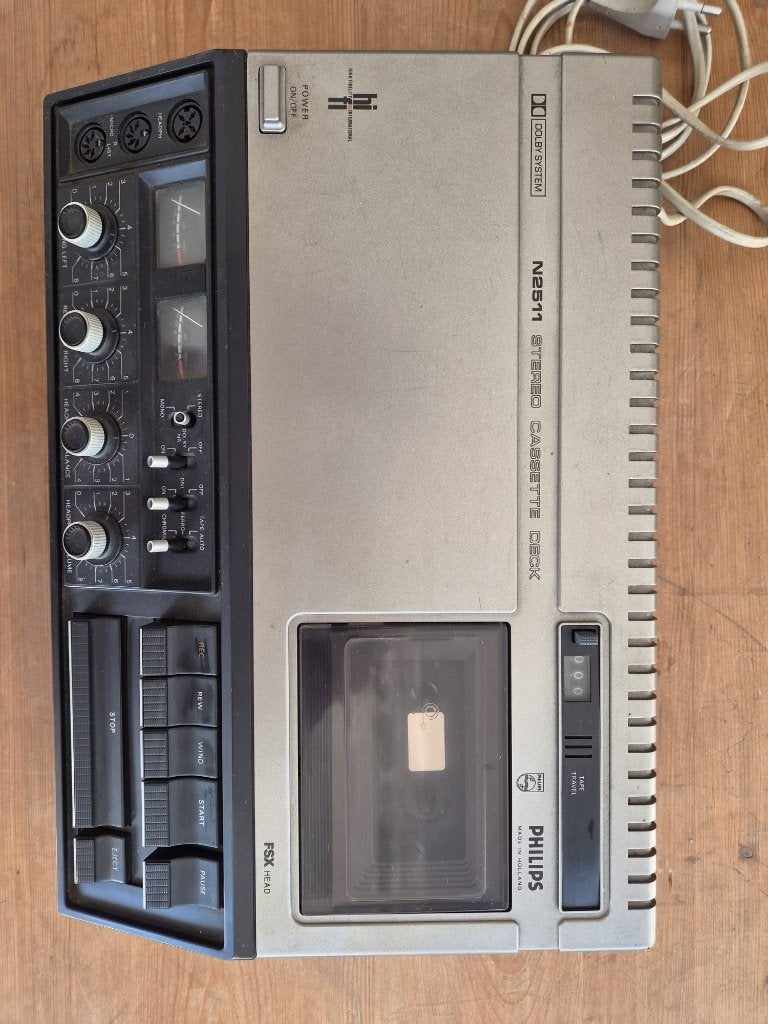 stereo cassettedeck Philips Dolby system N2511/FSX head, Ophalen, Philips