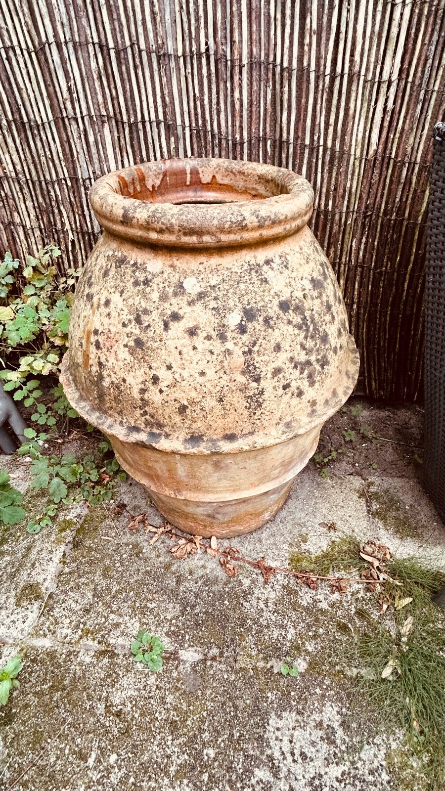 Grote terracotta bloempot voor tuin of terras, Tuin en Terras, Ophalen, Steen, Gebruikt, Rond