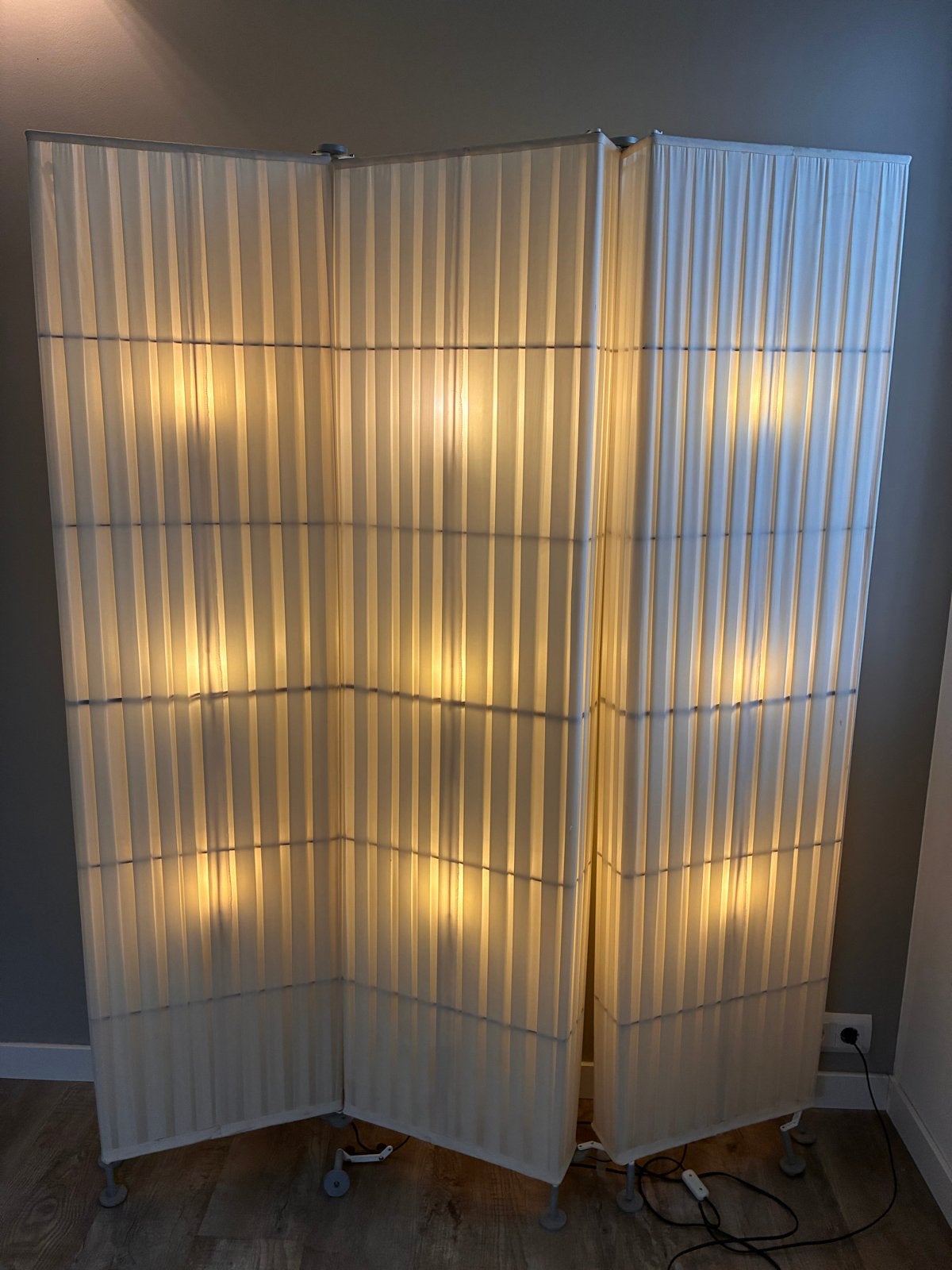 Sfeervol kamerscherm met verlichting en akoestiek, Ophalen, Vintage, Gebruikt, Wit