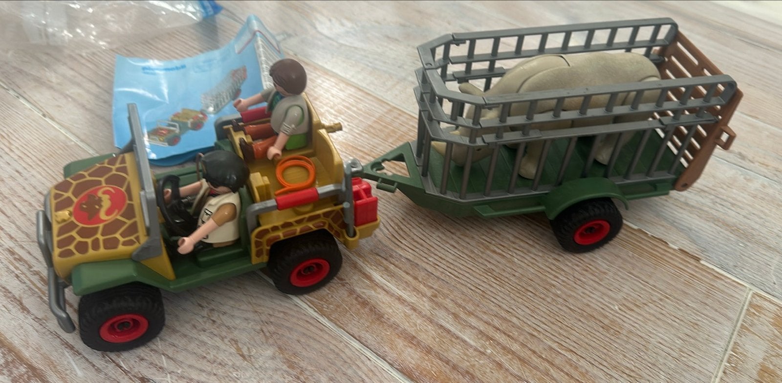 Playmobil Safari Jeep met Neushoorn en Trailer 4832, Ophalen of Verzenden, Zo goed als nieuw, Jongen of Meisje