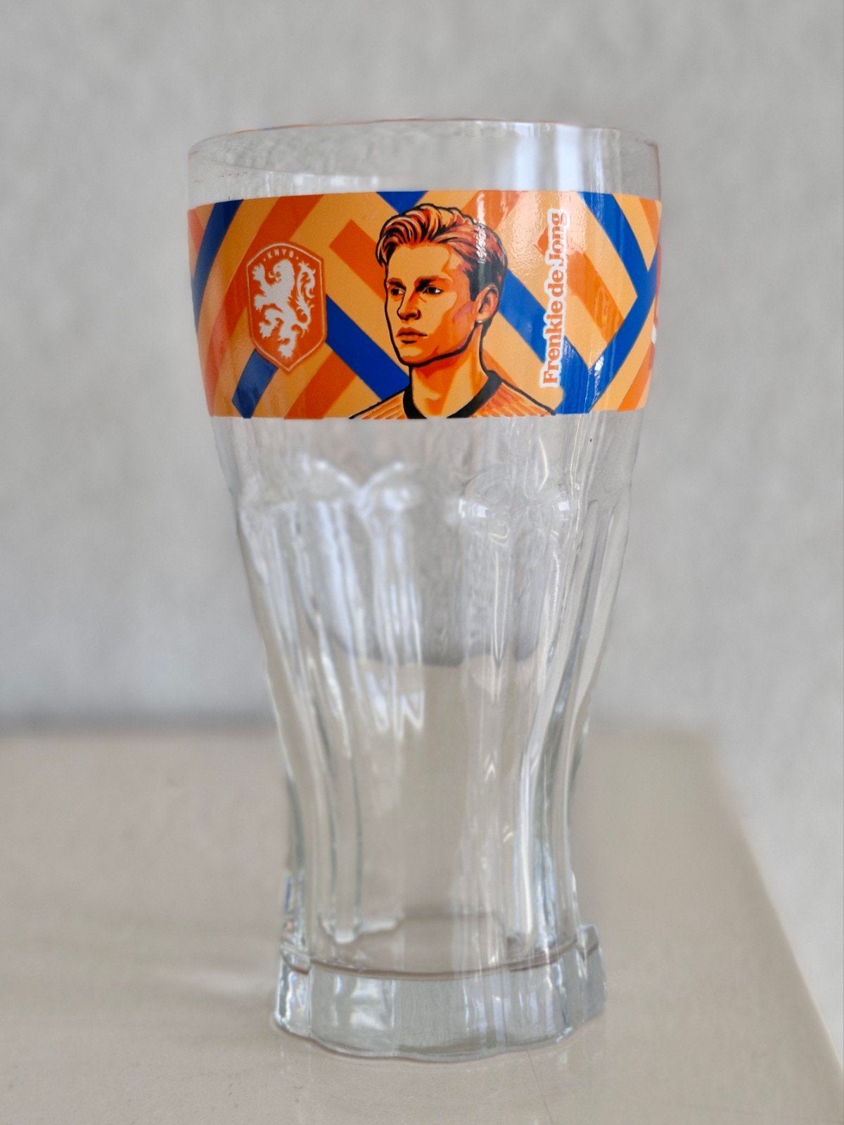 Coca-Cola glas Frenkie de Jong Oranje EK/WK, Verzamelen, Glas en Borrelglaasjes, Ophalen of Verzenden, Zo goed als nieuw, Frisdrankglas