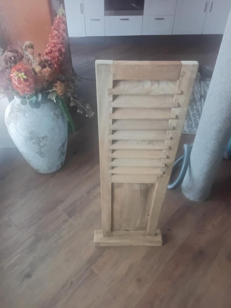 Louvre luik op standaard, Huis en Inrichting, Woonaccessoires | Overige, Ophalen, Zo goed als nieuw, Hout