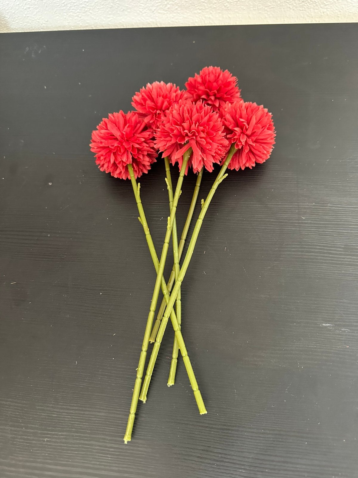 Kunst chrysanten rood (5 stuks), Huis en Inrichting, Ophalen of Verzenden, Zo goed als nieuw