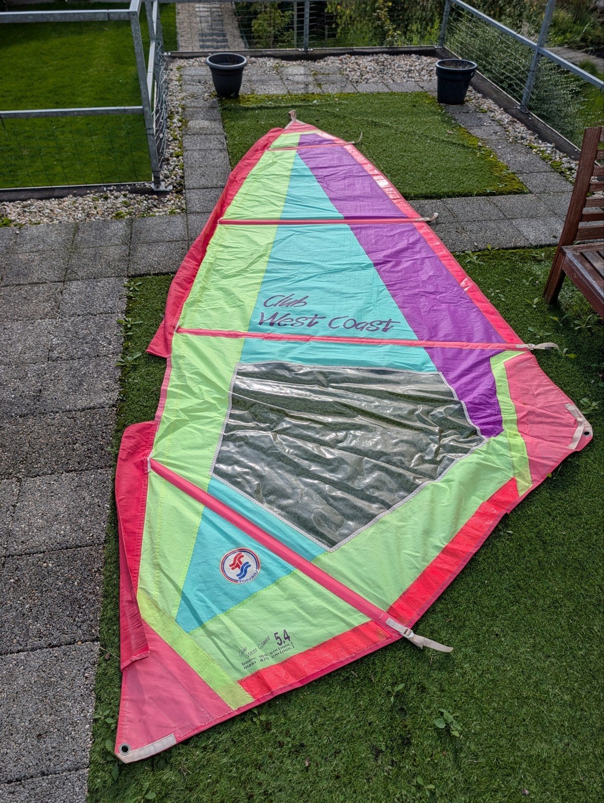 Windsurfset: Fanatic 6.4 & Club West Coast 5.4 + Mast 470cm, Ophalen, Gebruikt