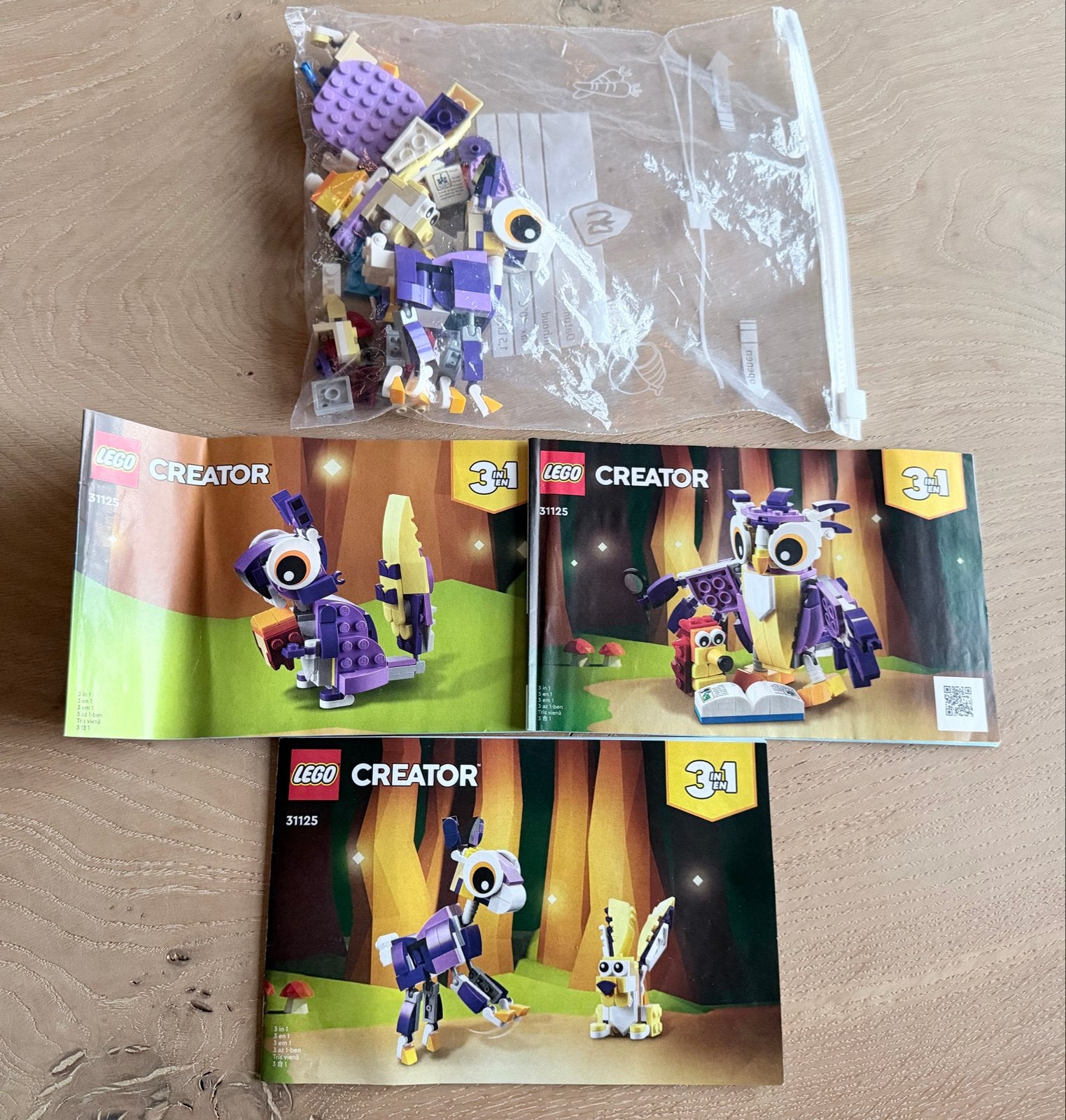 LEGO Creator 31125 Fantasie Boswezens 3-in-1, Lego, Ophalen of Verzenden, Zo goed als nieuw, Compleet