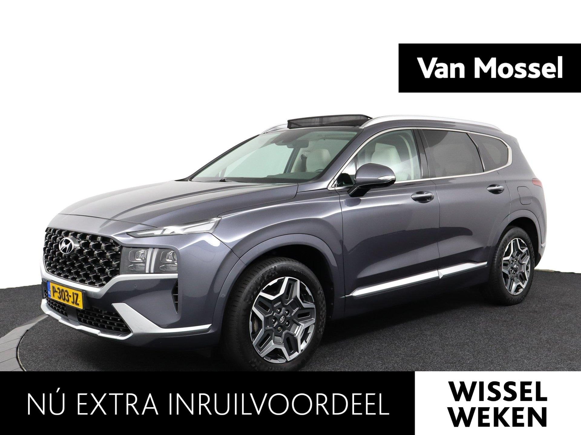 Hyundai Santa Fe 1.6 T-GDI PHEV Premium Plus Sky Automaat |, Gebruikt, Euro 6, 4 cilinders, Blauw