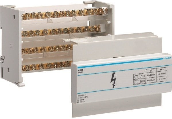 Verdeelblok 4P 125A 2 x 35mm², Verzenden, Nieuw