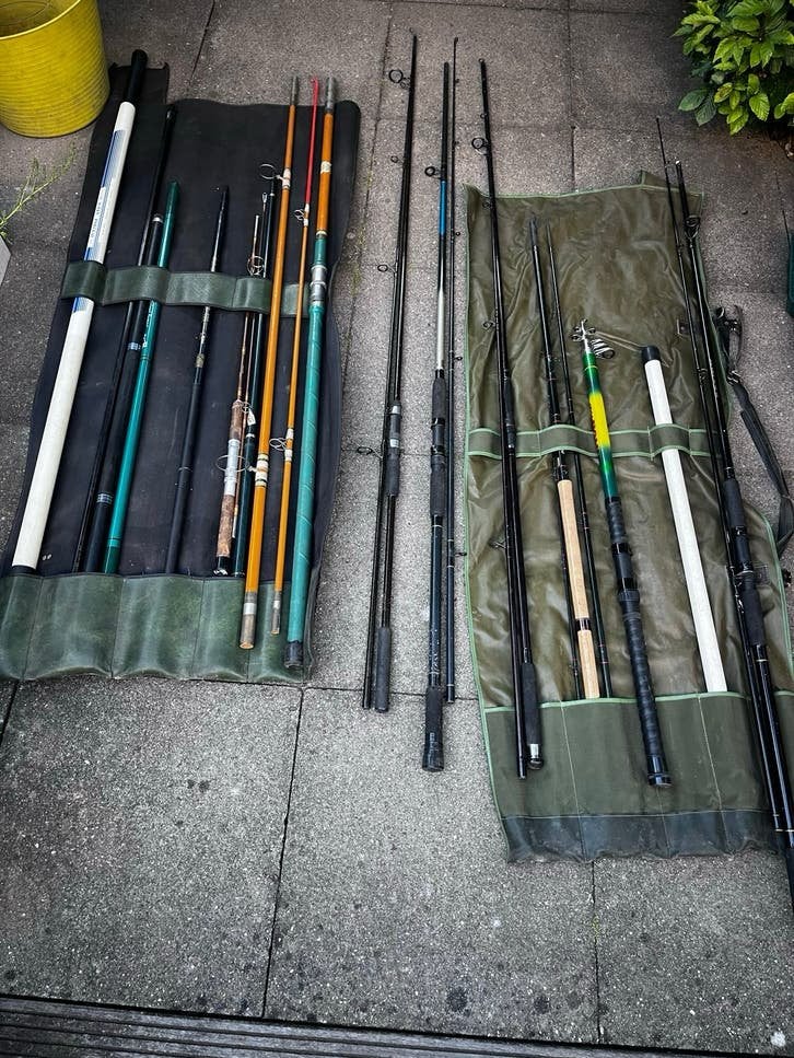 Partij vishengels en accessoires, Watersport en Boten, Ophalen, Gebruikt, Complete hengel