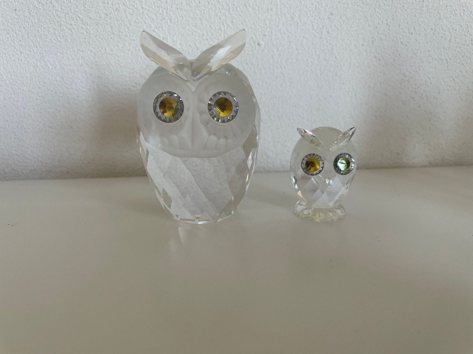 Swarovski uilen set - Groot en klein kristal uiltje, Verzamelen, Ophalen of Verzenden, Zo goed als nieuw, Figuurtje