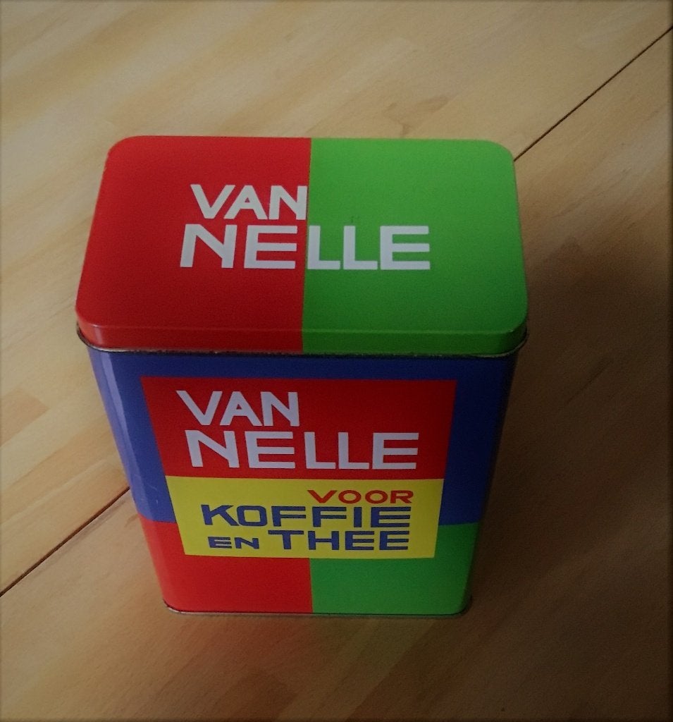 Retro theeblik / koffieblik van van Nelle, Ophalen of Verzenden, Gebruikt, Koffie, Van Nelle