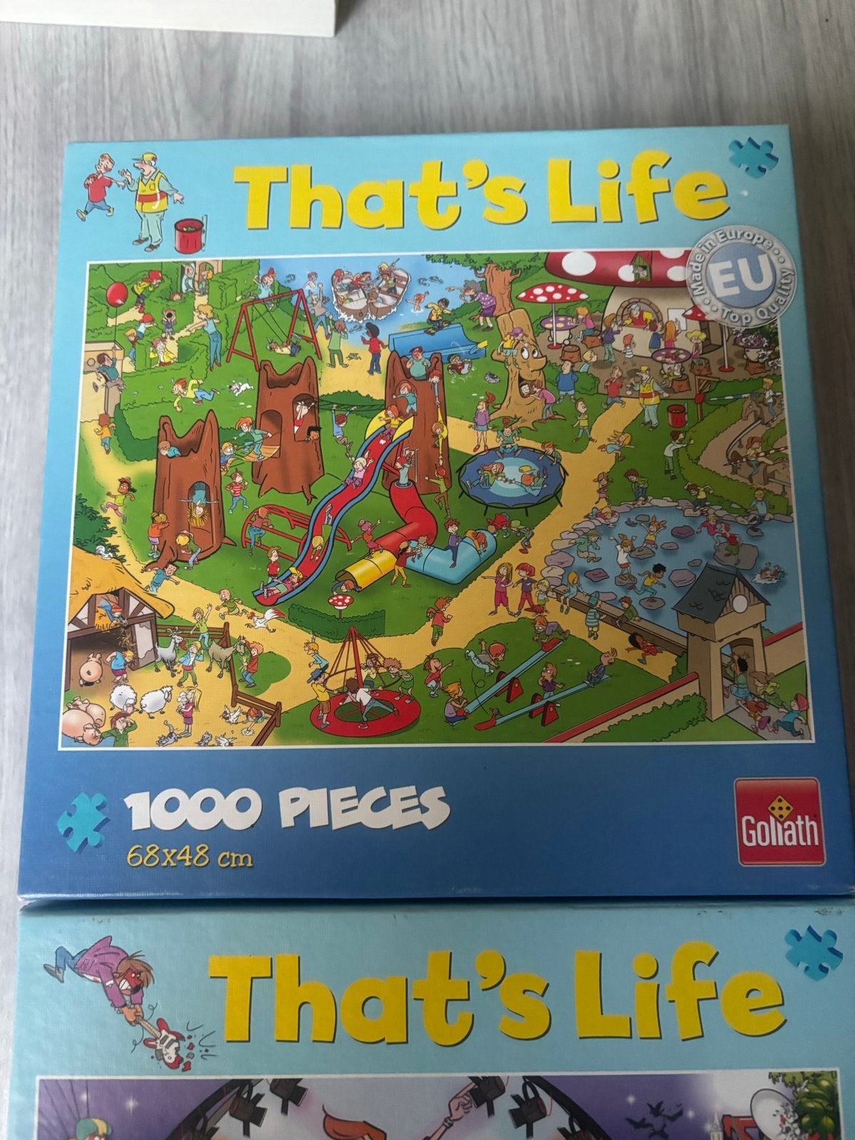 2x That's Life Goliath Legpuzzels - 1000 stukjes, Ophalen of Verzenden, 500 t/m 1500 stukjes, Zo goed als nieuw, Legpuzzel