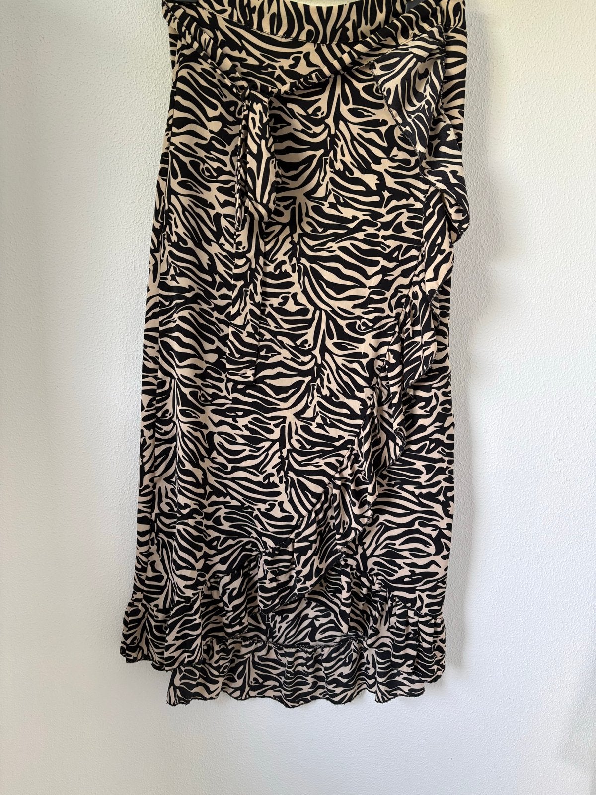 RLBZ collection zebra print overslag rok beige/zwart maat S, Kleding | Dames, Rokken, Beige, Ophalen of Verzenden, Zo goed als nieuw