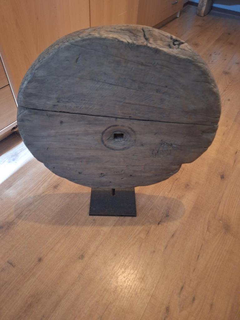 Oud Sobere Wiel - Decoratief Houten Wiel op Standaard, Ophalen of Verzenden