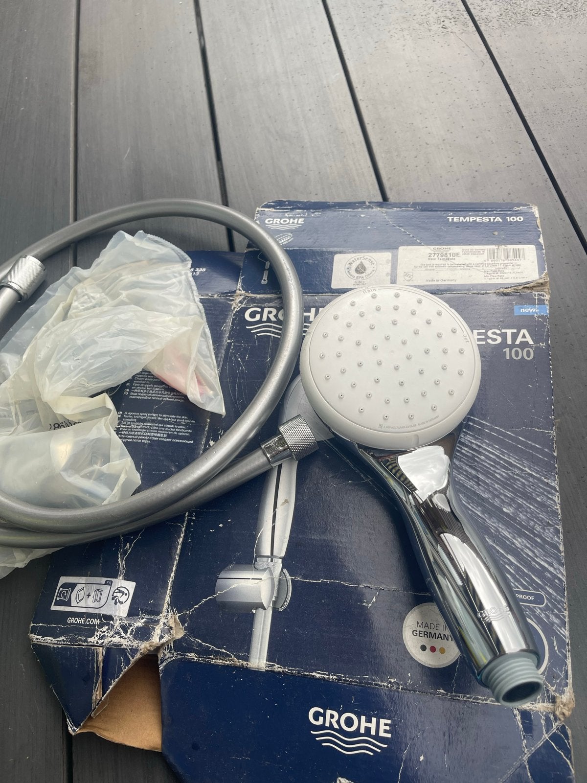 Grohe Tempesta 100 Douchekop met slang, Doe-het-zelf en Verbouw, Sanitair, Ophalen of Verzenden, Nieuw, Chroom, Douche