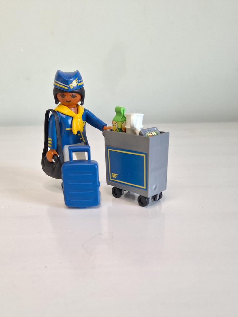 Playmobil ad12 - Stewardess met Trolley, Ophalen of Verzenden, Zo goed als nieuw