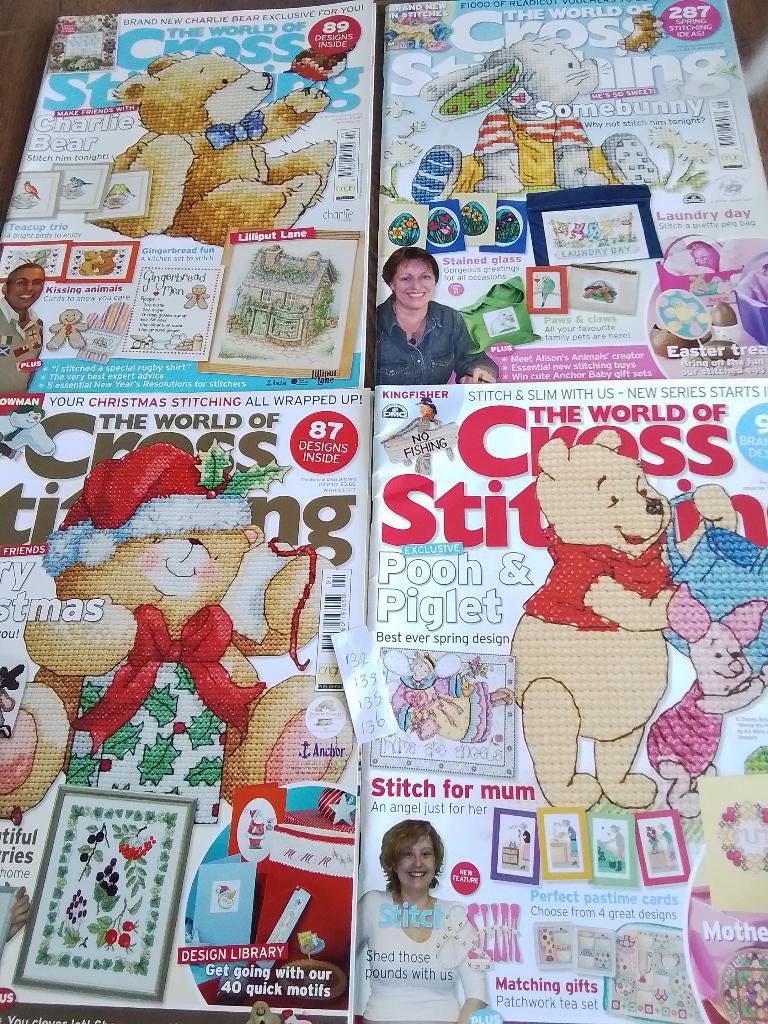 4 cross stitching 132, 133, 135 en 136, Ophalen of Verzenden, Zo goed als nieuw, Handborduren, Patroon