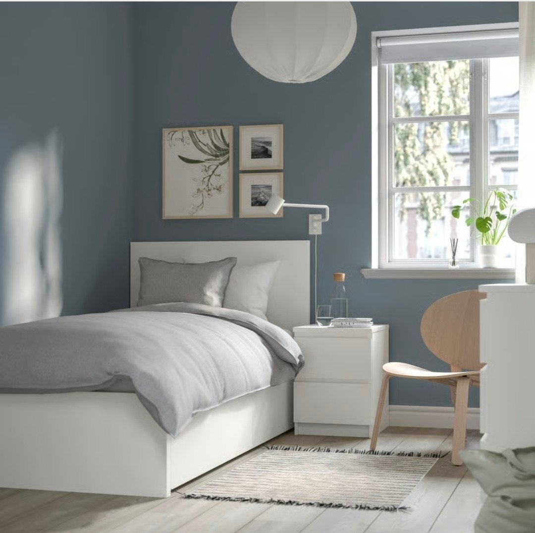 Complete Ikea single bed,slatted bases,mattress,lades 90x200, Ophalen, 90 cm, Eenpersoons, Wit