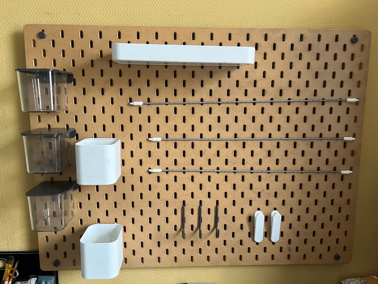 IKEA SKÅDIS ophangbord van hout met accessoires, Ophalen, Gebruikt, Hout