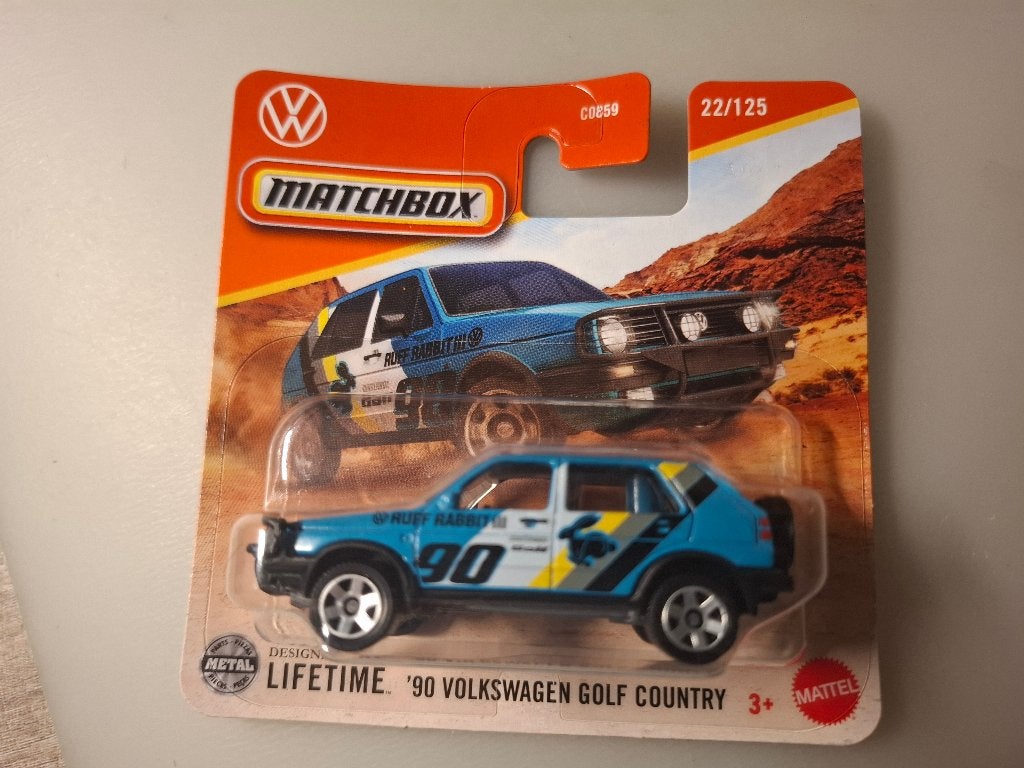 Matchbox 22 - 1990 Volkswagen Golf Country [blauw] 1/60 MIB, Ophalen of Verzenden, Nieuw, Auto