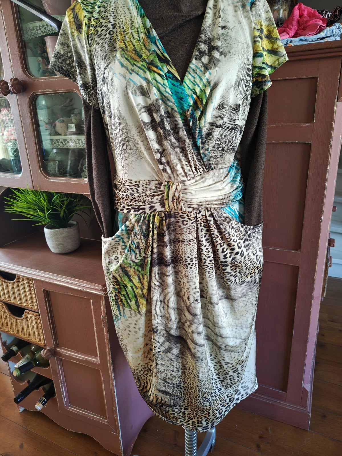 jurk maat l xl kreukvrij stretch, Kleding | Dames, Jurken, Meerkleurig, Maat 42/44 (L), Ophalen of Verzenden, Zo goed als nieuw