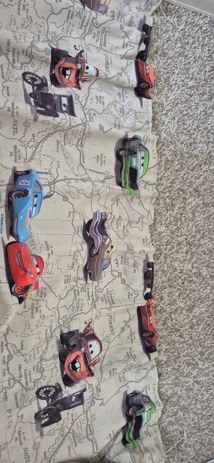 gordijnen disney cars met landkaart patroon, Ophalen, Gebruikt