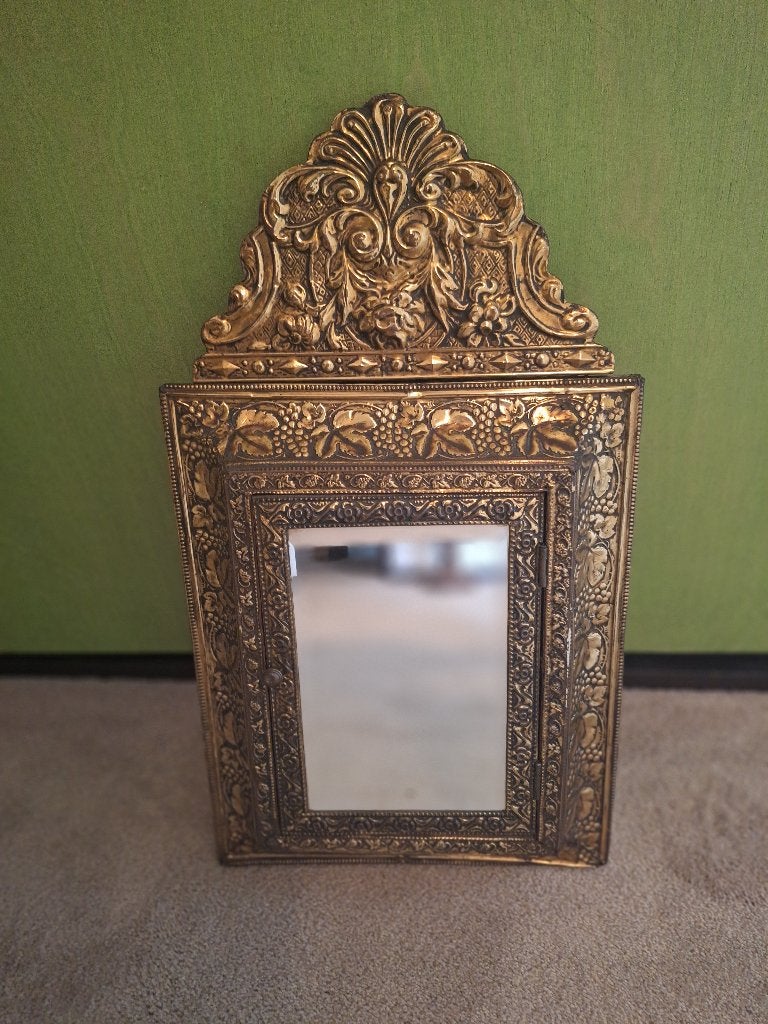 Spiegelkastje met kledingborstels, Antiek en Kunst, Ophalen, Rechthoekig, Minder dan 50 cm, Minder dan 100 cm