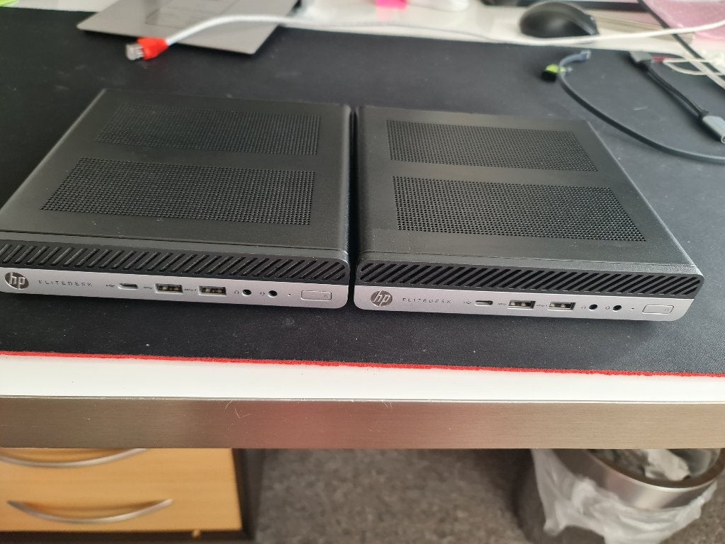 2X HP Elitedesk 800 G4 mini/i7-8700K/16GB Ram/1,5TB opslag, Ophalen, Zo goed als nieuw, 4 Ghz of meer, SSD