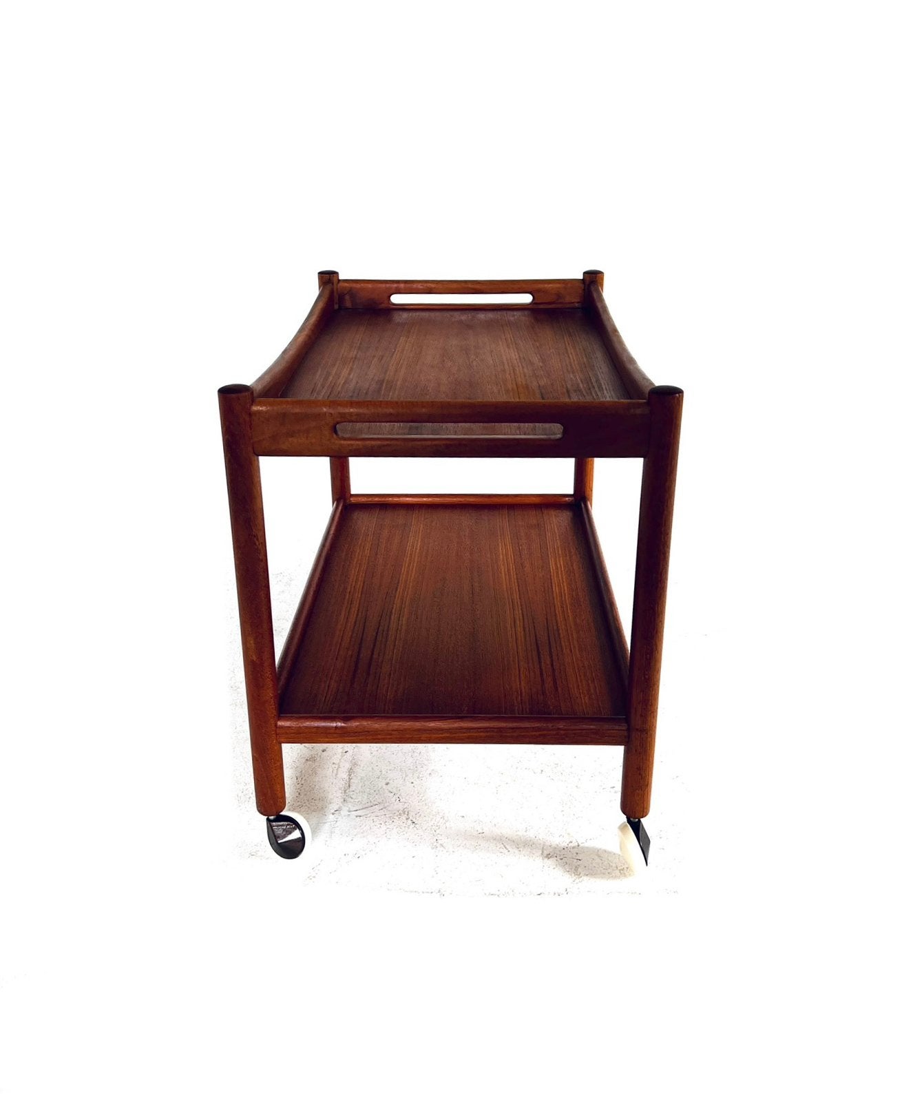 Vintage teakhouten trolley AT45, Hans J. wegner ‘60, 50 – 75, 50 tot 100 cm, Teakhout, Vintage retro buisframe design rotan webbing papercord deens