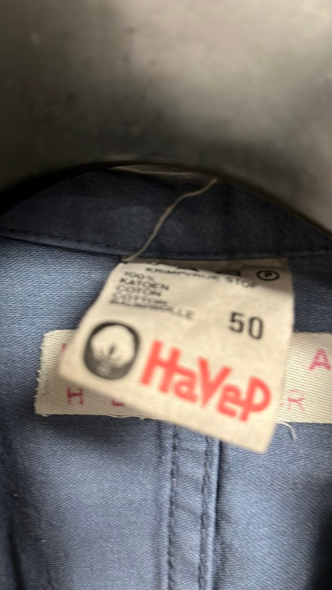 Werkjas heren maat 50 grijsblauw, Ophalen, Gebruikt, Heren, Jas
