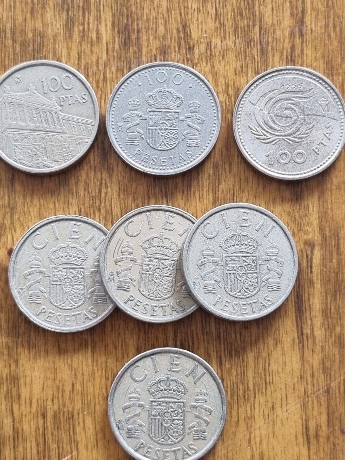 7 x Ptas 100 munten, Ophalen of Verzenden, Midden-Amerika