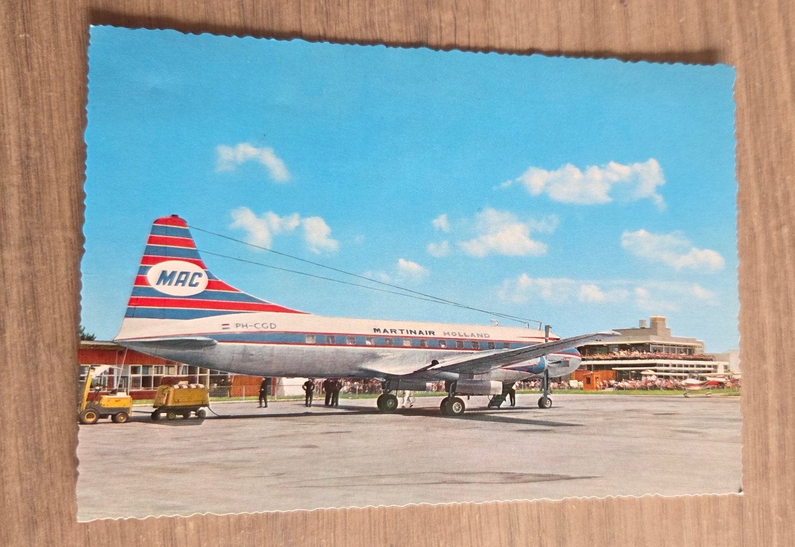 Oude ansichtkaart Martinair Holland vliegtuig Beek, Ophalen of Verzenden, 1960 tot 1980, Ongelopen, Voertuig