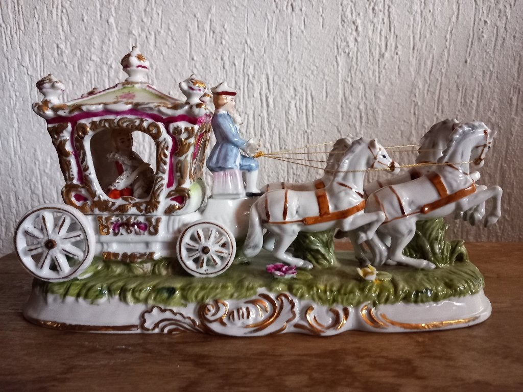 Grote porseleinen Koets Pacelli Italiaans Capodimonte, Ophalen