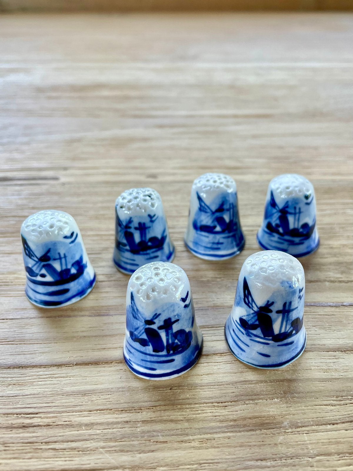 6 st Delfts Blauwe vingerhoedjes, Verzamelen, Ophalen of Verzenden, Zo goed als nieuw