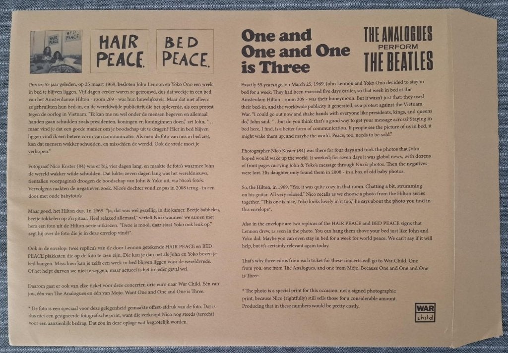 Analogues one and one and one is three,Special Edition Print, Verzamelen, Muziek, Artiesten en Beroemdheden, Nieuw, Foto of Kaart