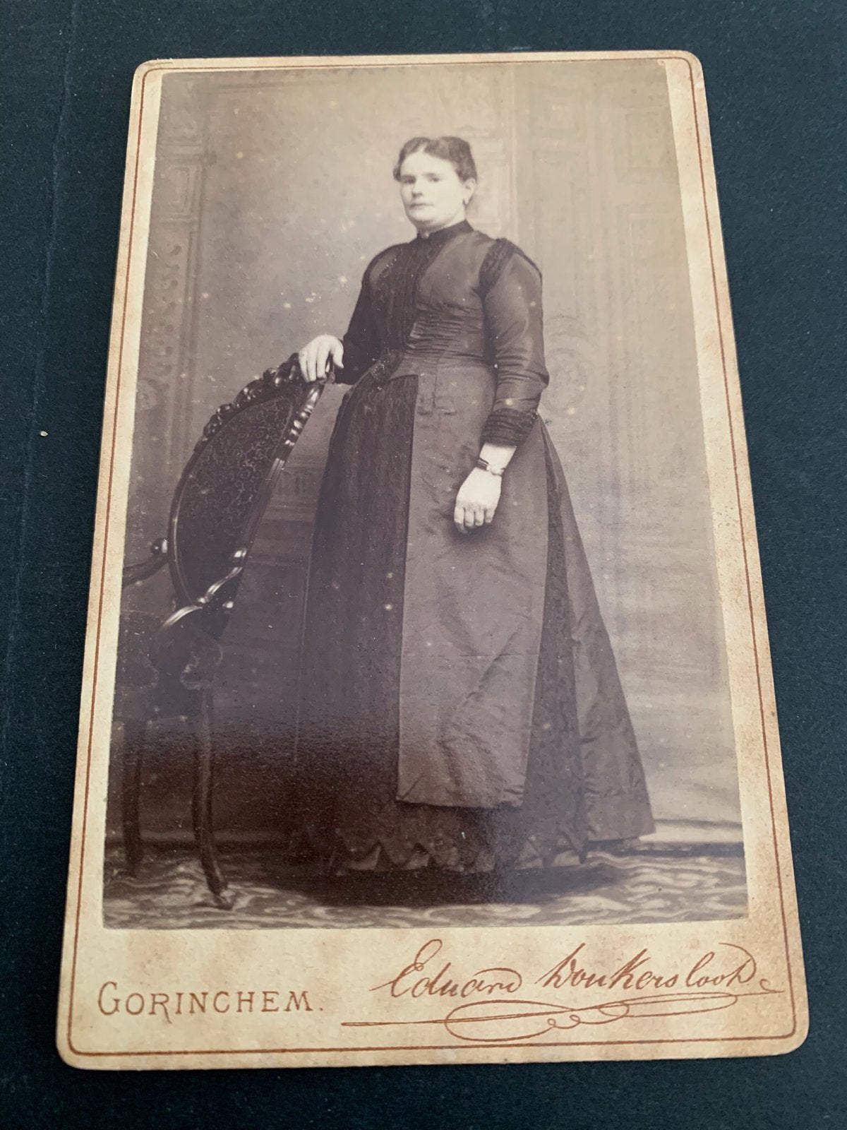 cdv carte de visite dame Gorinchem Eduard Donkersloot japon, Verzamelen, Verzenden, Foto, Zo goed als nieuw, Voor 1940
