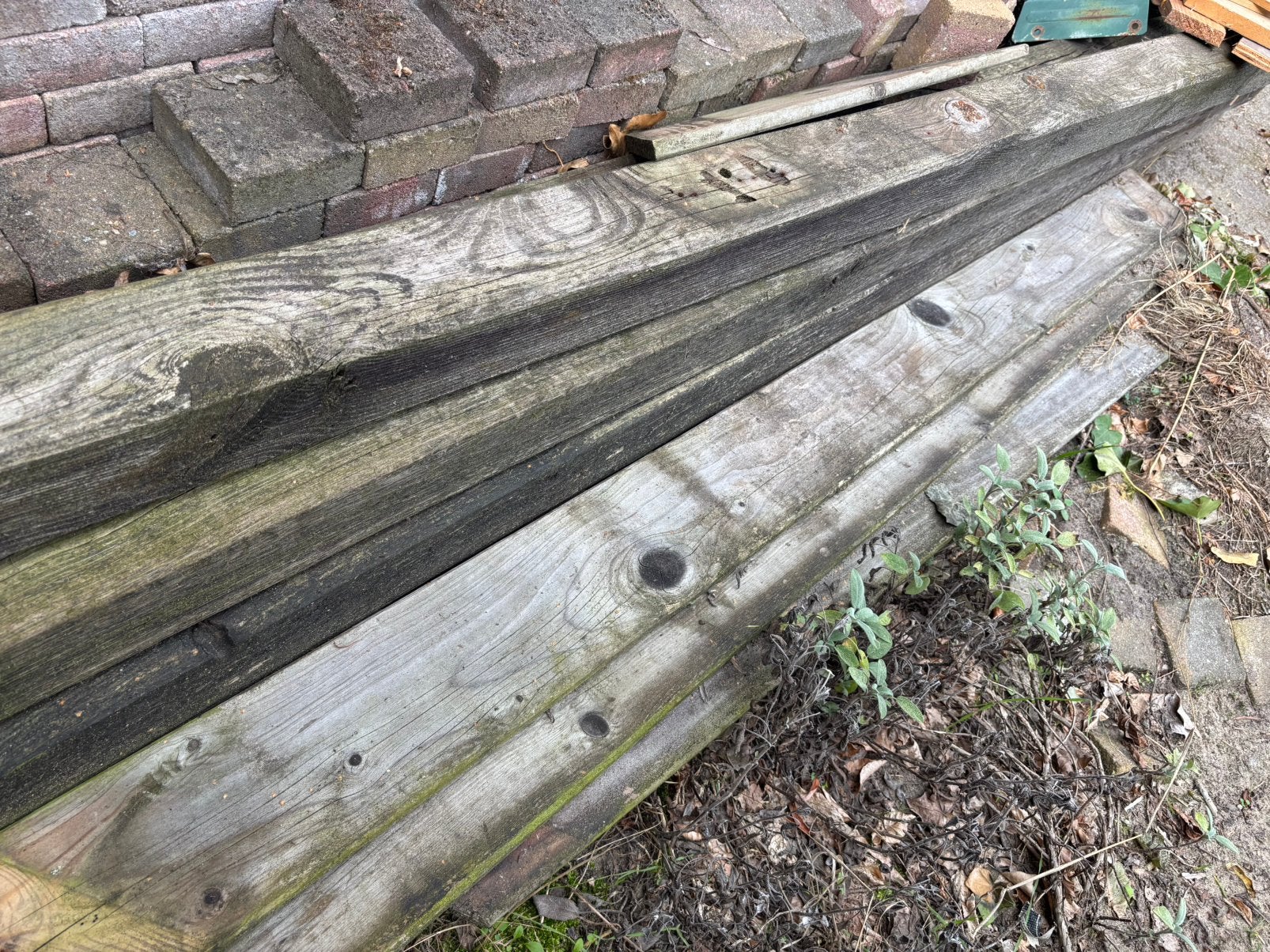 Houten balken, Gebruikt, Ophalen of Verzenden, Hardhout, 250 cm of meer