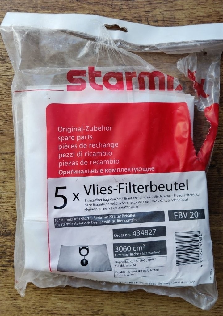 Stofzuigerzakken Starmix FBV-20 (4 stofzuigerzakken) nieuw, Ophalen of Verzenden, Nieuw, Stofzak