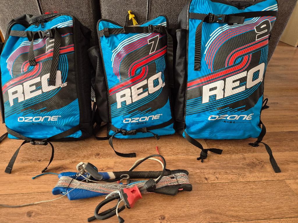 Ozone Reo v5 7/9 m2 met bar, Watersport en Boten, Kitesurfen, Gebruikt, Kite, 9 m², Geen board, Ophalen