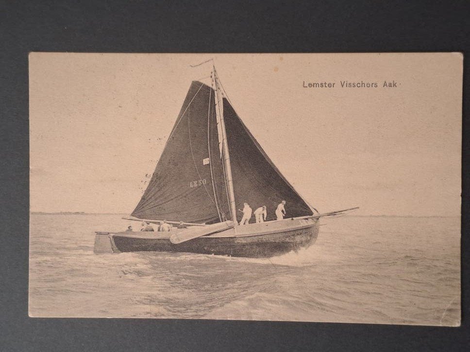 Lemmer Friesland De Lemster Visschers Aak LE 50 1915, Verzenden, Voor 1920, Gelopen, Friesland