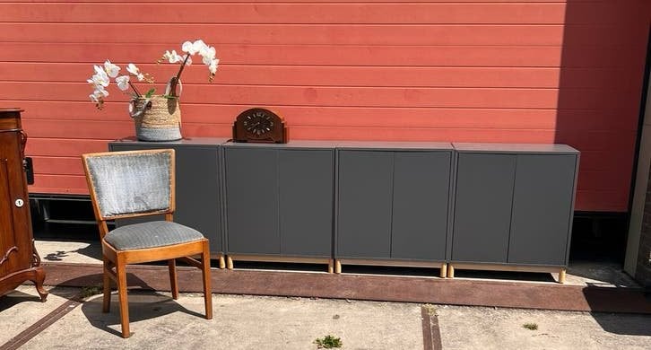 IKEA EKET kastenset 4-delig met houten poten, Huis en Inrichting, Kasten | Wandmeubels, Zo goed als nieuw, Minder dan 100 cm, 25 tot 50 cm