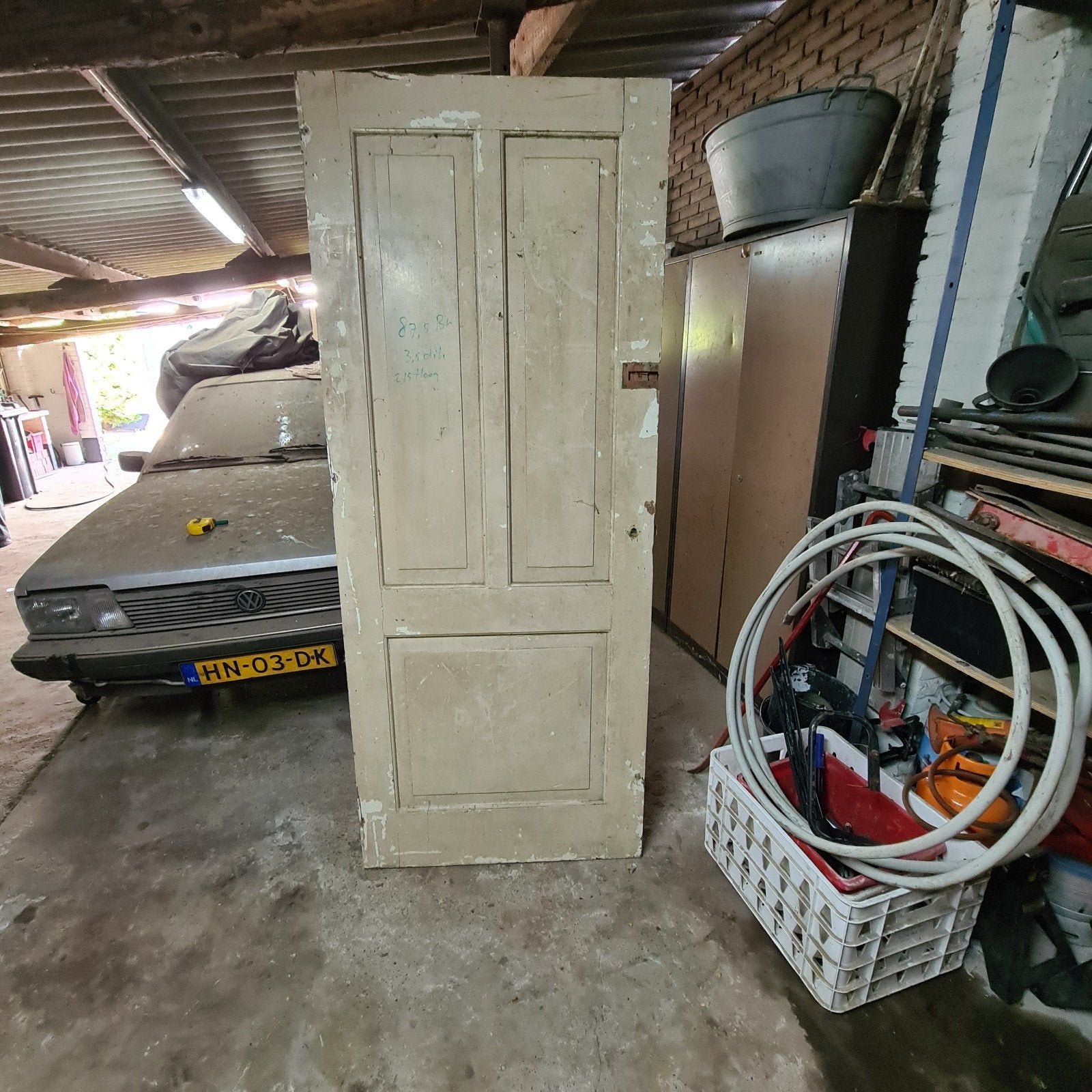 Oude paneeldeur, Doe-het-zelf en Verbouw, Deuren en Horren, Ophalen, Gebruikt, Binnendeur, 200 tot 215 cm