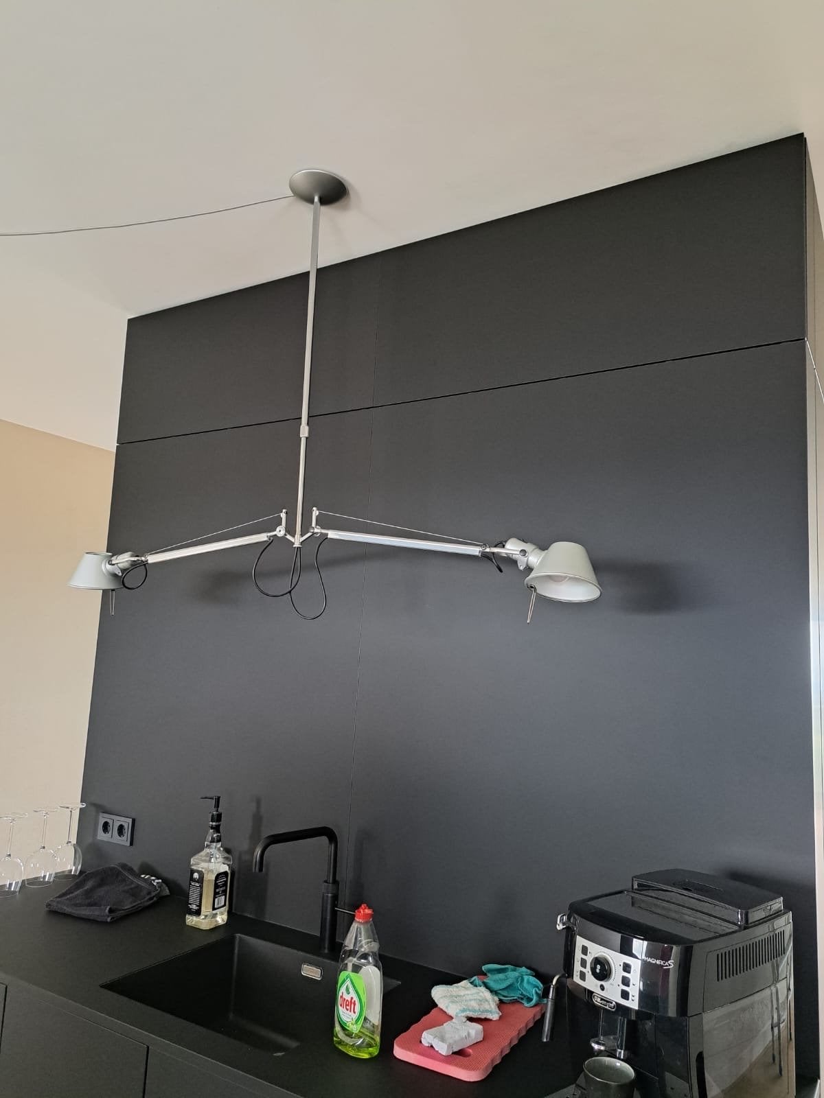 Artemide Tolomeo Sospensione hanglamp - aluminium, Ophalen of Verzenden, Zo goed als nieuw, Metaal, E27 (groot)